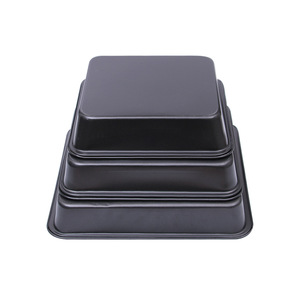 Juego de moldes cuadrados para pasteles, antiadherentes, de acero al carbono con revestimiento de teflón, molde para hornear pasteles y pan, apto para horno, 27 cm - Product Image 1