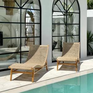 Chaise longue <span class=keywords><strong>de</strong></span> relaxation en <span class=keywords><strong>aluminium</strong></span> tressé à la main, style nordique, pour extérieur, <span class=keywords><strong>bain</strong></span> <span class=keywords><strong>de</strong></span> <span class=keywords><strong>soleil</strong></span>, patio, piscine - Product Image 3