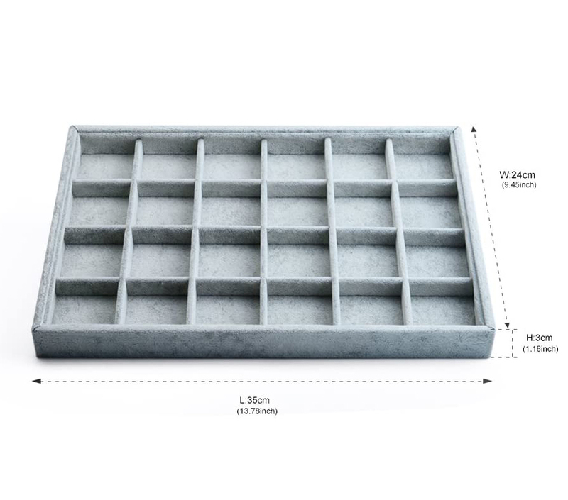 24 Grid Grey Stackable Jewellery Organiser