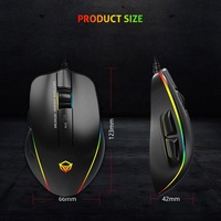 MEETION MT-GM23 Mouse Gaming Profesional dengan Lampu RGB, DPI Adjustable, Kabel, 12800 DPI, USB Optik untuk Laptop dan Komputer PC