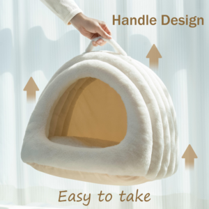 Plush Winter Cat &amp; Dog <strong>Bed</strong> House Indoor Enclosed Pet Cave Soft Warm Manmade <strong>Rabbit</strong> Fur Portable Cozy Sleeping <strong>Bed</strong> <strong>for</strong> Small Pets - Product Image 4
