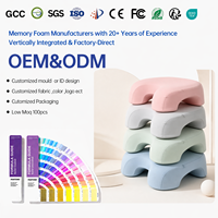Oreiller ergonomique en mousse à mémoire de forme avec logo personnalisé, vente en gros OEM/ODM pour les commandes en gros, idéal pour les voyages en avion et les cadeaux d'entreprise