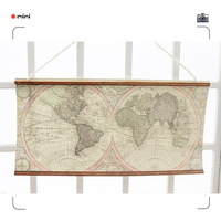 Mapa del Mundo en Miniatura para Colgar en la Pared, Modelo para Casa de Muñecas en Miniatura 1:12, Accesorios para Regalos Promocionales