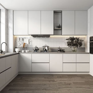 Offre directe du fabricant, armoires de <span class=keywords><strong>cuisine</strong></span> modernes de style <span class=keywords><strong>noir</strong></span> laqué, personnalisées - Product Image 6