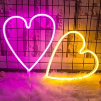 Produit prix de gros led Valentines Decor LED mur alimenté par batterie lumières coeur enseigne néon