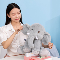 Peluche Éléphant Doux et Moelleux Assis, Gris Rose, pour Enfants, Cadeau Compagnon, Vente en Gros