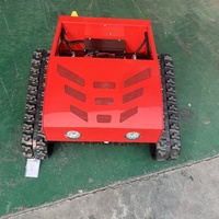 Tondeuse à gazon industrielle télécommandée 550 mm avec bac de ramassage pour la coupe de l'herbe sur les pentes, la désherbage et la tonte des broussailles, capacité de franchissement de pente de 55°