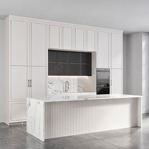 Armoire de <span class=keywords><strong>Cuisine</strong></span> Moderne Complète Haut de <span class=keywords><strong>Gamme</strong></span> Luxe <span class=keywords><strong>Italienne</strong></span> Stratifiée Peinte Blanche en Kit - Product Image 2