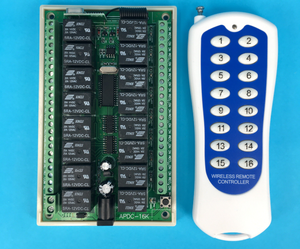 Control Remoto Inalámbrico de 16 Canales, Interruptor de Control Remoto de 16 Canales APDC-16K, Controlador de 16 Canales 12V 24V - Product Image 1