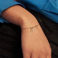 Collar Personalizado con Colgante de Burbuja con Letras en Inglés, Nombre o Palabra, Chapado en Oro sobre Cobre, Estilo Europeo Americano, Superventas para Mujer