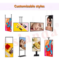 Affichage numérique double face suspendu de 43, 49 et 55 pouces, écran LCD Android pour vitrine de magasin, restaurant, centre commercial
