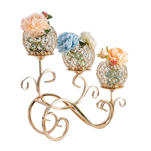 Candelabro de Cristal Dorado de Estilo Europeo, de Alta Gama, Clásico, Ecológico, para Decoración del Hogar, Navidad, Bodas, Hoteles, de Metal - Product Image 1