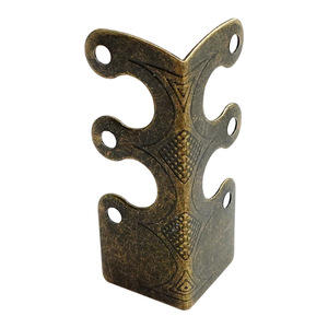 Protections d'angle en laiton de style chinois pour meubles, supports décoratifs à angle droit avec motif gravé, durables, laminés à froid - Product Image 5