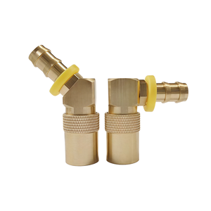 Raccord à barbelure pour tuyau hydraulique 1/4 pouce ID droit 45 <span class=keywords><strong>90</strong></span> degrés coude en laiton pour systèmes de fluides 200 PSI - Product Image 1