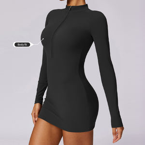 Ropa DE TENIS personalizada Vestido de tenis de una pieza Vestido de manga larga Ropa deportiva Vestido de mujer Falda corta - Product Image 3