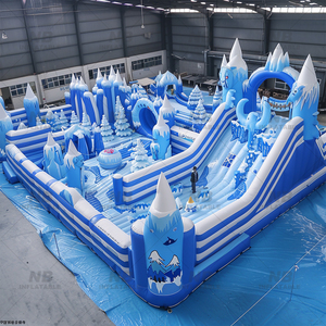 Château gonflable d'extérieur pour enfants avec toboggan, jeux Frozen, en PVC, facile à installer, parcours d'obstacles gonflable - Product Image 3