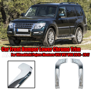 สำหรับมิตซูบิชิ ปาเจโร มอนเตโร V93 V97 V98 2015-2017 ชุดแต่งขอบกันชนหน้าโครเมียม ฝาครอบตกแต่ง - Product Image 1