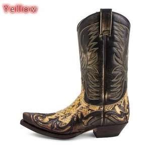 Stivali Western in Pelle PU Personalizzabili, Stivali <span class=keywords><strong>da</strong></span> <span class=keywords><strong>Cowboy</strong></span> di Alta Gamma per Decorazione a Stampa, Stivaletti Chukka <span class=keywords><strong>da</strong></span> Uomo - Product Image 4
