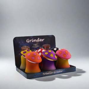 Nuevo Molinillo de Hierbas Creativo con Forma de Hongo y Degradado de Color, de Zinc, 63 mm, 4 Piezas, Molinillo Manual de Hierbas, Accesorios para Fumar - Product Image 1