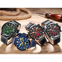 MINI FOCUS Nouveau Design Montre à Quartz pour Hommes de Luxe Étanche d'usine Dernier Sport avec Bracelet en Cuir Véritable MF0288G