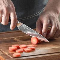 Couteau utilitaire en acier Damas personnalisé, couteau à éplucher multi-usages tranchant avec manche en bois de rose, couteau de cuisine professionnel