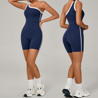 Combinaison de yoga une pièce pour femme, asymétrique à une épaule, dos nu, effet push-up, coupe ajustée, pour la gym, le Pilates et le fitness