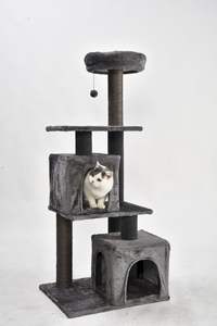 หอคอยแมวสูงพิเศษพร้อมคอน<span class=keywords><strong>โด</strong></span>สองชั้นแพลตฟอร์มหลายระดับและเสาลับเล็บที่แข็งแรงสำหรับบ้าน<span class=keywords><strong>แมว</strong></span>หลายตัว - Product Image 3