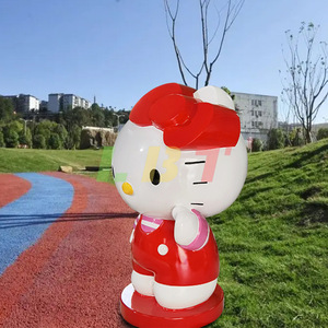 Escultura de fibra de vidrio Libit de Hello Kitty de 1.2 m, decoración duradera para el suelo de la sala de estar, ideal para cumpleaños. - Product Image 4