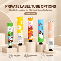 Tube d'emballage personnalisé pour crème pour les mains, en aluminium et plastique ABL, conteneur compressible avec bouchon à vis, impression UV, 12,7-35 mm