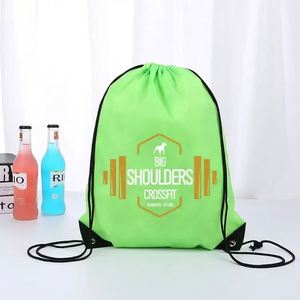 Custom Cheap Waterproof Fashion Unisex Polyester Drawstring Backpack Gym Sports - Product Image 4