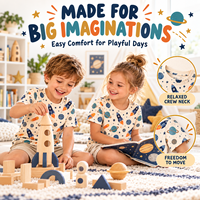 Lot de 2 T-shirts décontractés pour bébé garçon, tenue en bambou écologique, short d'été imprimé arbre, pyjama respirant pour tout-petit, approvisionnement en gros OEM