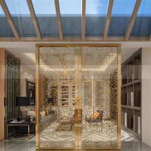 EX541 Modern Laser Cut Foldable Stainless Steel <b>Screen</b> Divider for Hotel Lobby Interior <b>Decoration</b> Architectural Project - Product Image 5