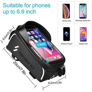 Sacs de vélo étanches BSCI pour téléphone - Sacs de guidon à fixation sur le tube supérieur du cadre avant avec support de téléphone à écran tactile - Product Image 2