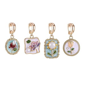 จี้มุก Dinle Garden Series ตัวล็อคแบบหัวเข็มขัด โลหะผสมชุบทอง 18K อุปกรณ์ตกแต่งเครื่องประดับ DIY ขนาดเล็ก ซัมเมอร์ 2025 - Product Image 2