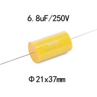 6.8uF 250V 5% Audio Axial Métal Film Non Polaire Condensateurs Haut-Parleur Crossover Accessoires