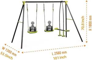 Conjunto de balanço para pátio, conjunto de balanço com suporte de metal resistente ao ar livre - Product Image 5