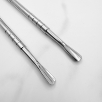 Pousse-cuticules double tête en acier inoxydable pour manucure et soin des ongles, élimination des peaux mortes, personnalisable