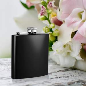 Wholesale Spray <b>Matte</b> <b>Black</b> <b>Paint</b> Travel Portable Outdoor Stainless Steel Hip Flask 1oz-18oz - Product Image 5