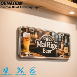 <span class=keywords><strong>Plaque</strong></span> d'<span class=keywords><strong>immatriculation</strong></span> décorative en aluminium imprimée recto-verso pour panneau suspendu extérieur - Product Image 1