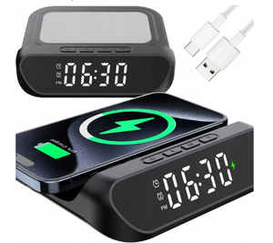 Réveil de bureau à affichage numérique de la température 3 en 1 Lcd Chargement sans fil avec chargeur USB Réveil sans fil - Product Image 6