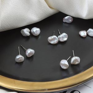Amelia เครื่องประดับต่างหูมุกธรรมชาติแบบไม่สม่ำเสมอต่างหูสีขาวบาร็อคเงินสเตอร์ลิง S925 - Product Image 2