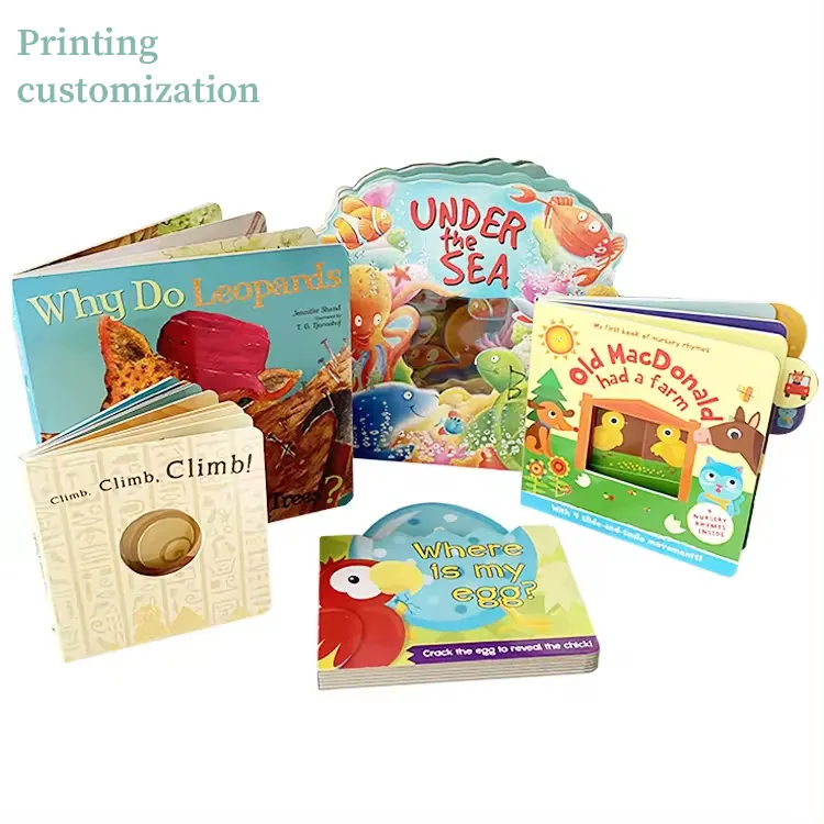 Wholesale Oem Customizable Humidy Proof Cardboard Hardcover Book Printing Service Board Stories Children Toddler Books for Kids