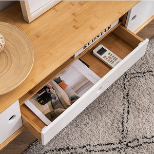 Meubles de salon de luxe en bambou blanc moderne, personnalisé, de haute qualité, style nordique, <span class=keywords><strong>meuble</strong></span> <span class=keywords><strong>Tv</strong></span>, Table basse - Product Image 4