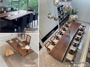 Venta al por mayor de forma irregular de madera maciza mesa de comedor de borde vivo losa de madera maciza de teca <span class=keywords><strong>valnut</strong></span> - Product Image 5