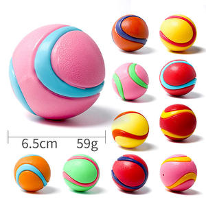 Factory Custom Pet Chew Toy Two Colors Dog Ball Dog Interactive Toy <b>Bite</b> Resistant Teeth-Cleaning Sound Dog Ball - Product Image 2