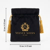 Pochette en velours personnalisée avec logo estampé or, sacs de tarot en velours avec pompons pour l'emballage de dés de D&D et de Mahjong