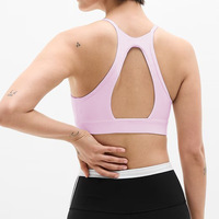 Soutien-gorge de sport pour femme à dos ajouré, maintien élevé, en nylon et élasthanne respirant, idéal pour le yoga, le Pilates et la course à pied