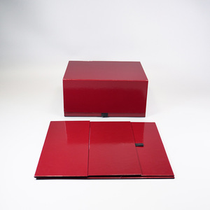 Caja Plegable Personalizada de Siete Platos, Gran Capacidad, Blanca, Naranja, Rojo Oscuro, con Estriado, Bolsa para Ropa, Regalo, Papel Recubierto, Estampado para Velas - Product Image 1