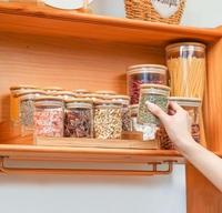 Support à épices 12 pièces avec pots d'assaisonnement vides de 6oz et étiquettes pour l'organisation de l'armoire pour l'utilisation de boissons et d'épices