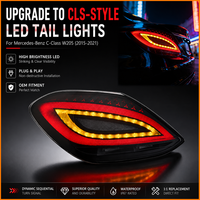 Pour Mercedes-Benz W205 C180 C200 C300 2015-2021 : Ensemble de feux arrière LED séquentiels au design « Demon Evil Eye » pour la mise à niveau esthétique (accessoires)